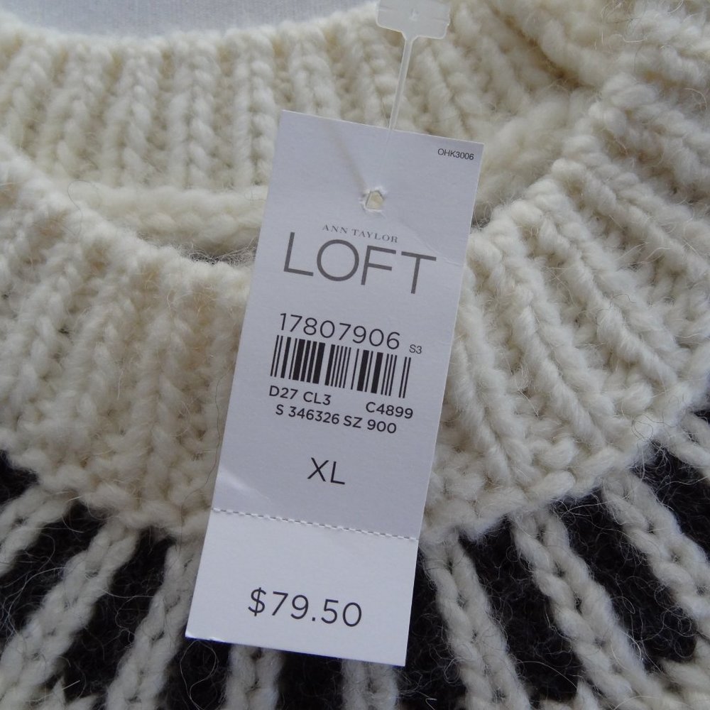 NWT Loft Ann Taylor XL Knit Fair Isle Sweater - Picture 7 of 11